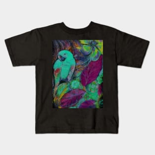 TROPICAL PARROT DECO POSTER MACAW ART PRINT Kids T-Shirt